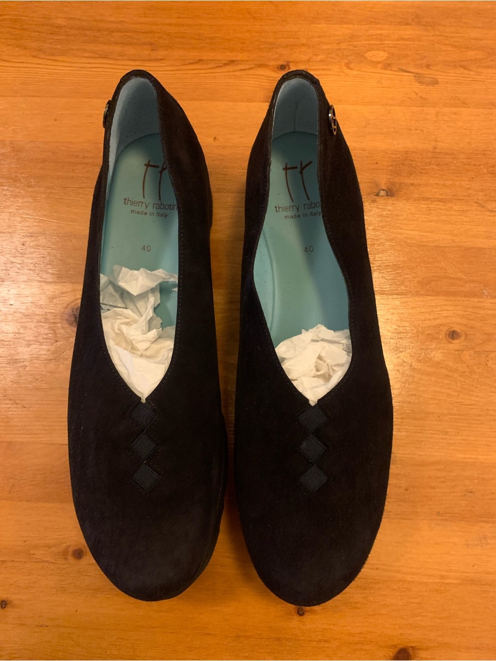 NWT Thierry Rabotin Navy Suede Grace - Size 40